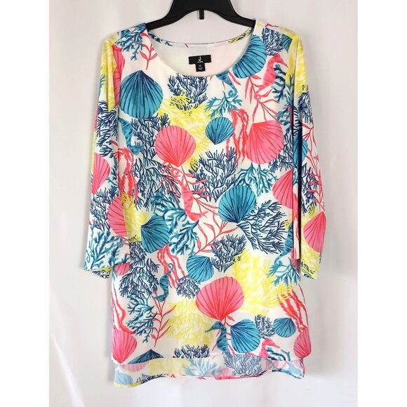 Jason Wu Printed Chiffon Blouse with Tank Top Size M Women’s Layered Top - Picture 2 of 5